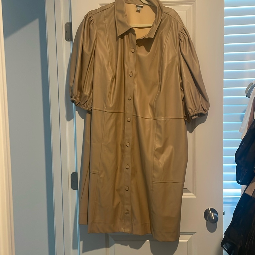 Faux leather dress